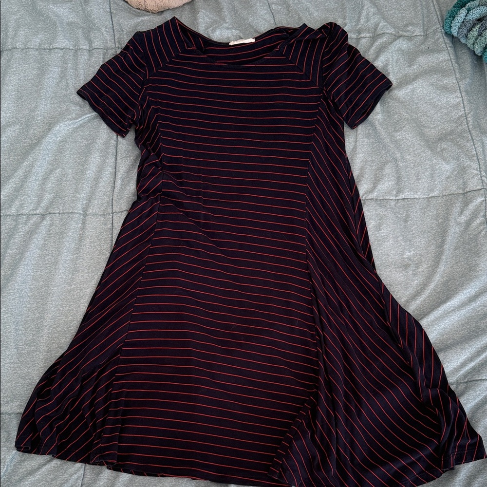 Lush Navy and Red Striped Mini Dress